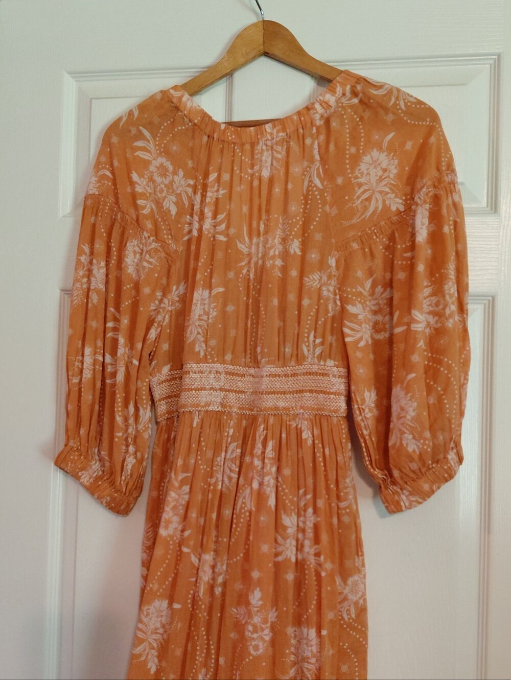Free People Golden Hour Maxi Dress Marigold Floral Women's Size Small - Picture 6 of 10